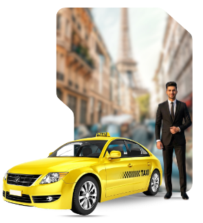 Chauffeur taxi avec son vehicule 