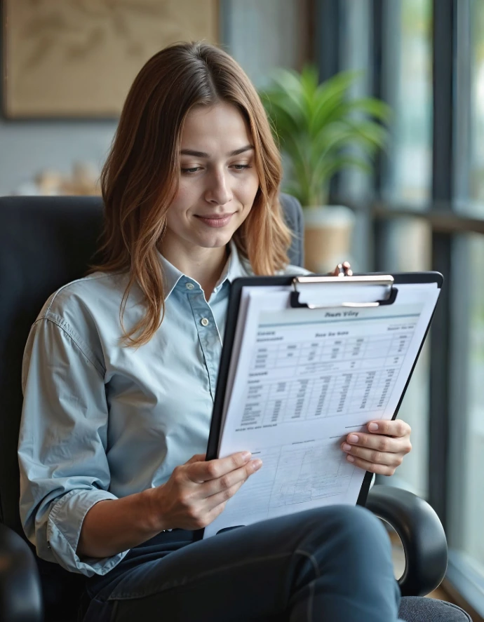 Une formatrice consulte la feuille de présence et de suivi pédagogique de ses stagiaires