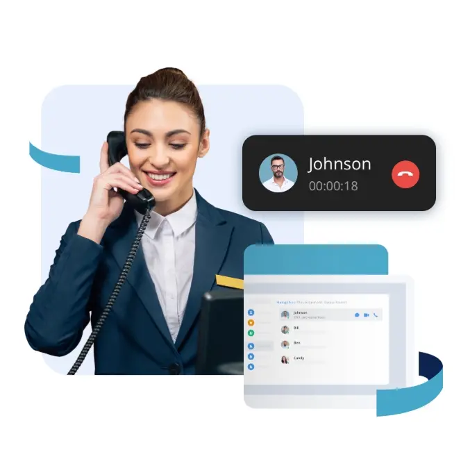 Solution de standard téléphonique VoIP Cloud et téléphonie IP pour la gestion des appels en entreprise.