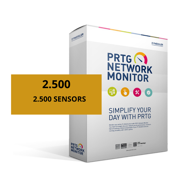PRTG 2500 sondes : logiciel de supervision réseau avec maintenance (Abonnement sur un an)
